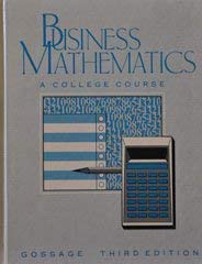 Beispielbild fr Business Mathematics : A College Course zum Verkauf von Better World Books