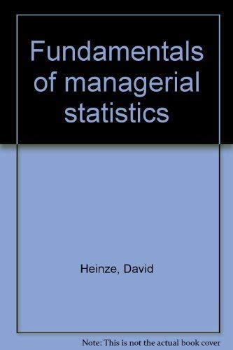Imagen de archivo de Fundamentals of managerial statistics a la venta por Mispah books