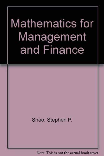 9780538133203: Mathematics for Management and Finance