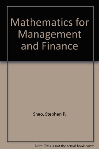 Beispielbild fr Mathematics for management and finance zum Verkauf von Wonder Book