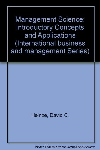 Beispielbild fr Management science: Introductory concepts and applications zum Verkauf von The Book Cellar, LLC