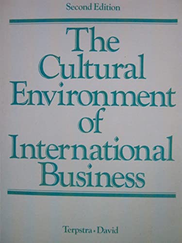 Beispielbild fr Cultural Environment of International Business zum Verkauf von Wonder Book