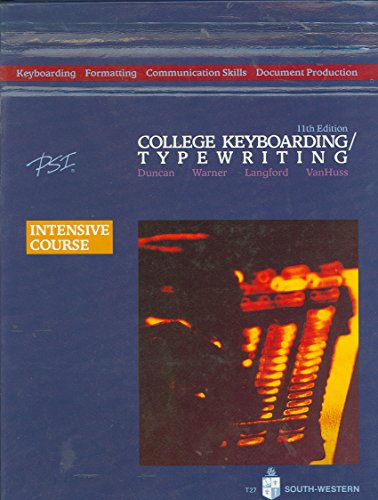 Imagen de archivo de College Keyboarding Typewriting: Intensive Course a la venta por Top Notch Books