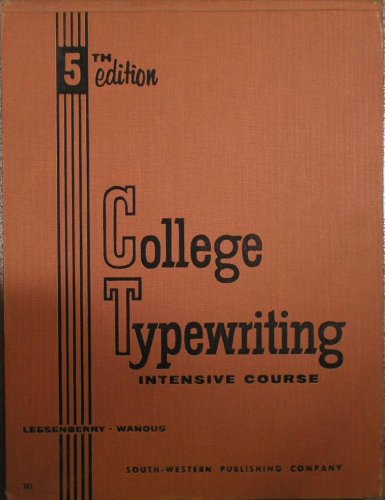 Stock image for College Typewriting: Intensive Course for sale by A Squared Books (Don Dewhirst)