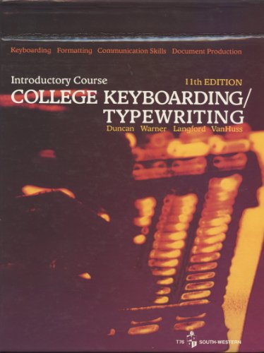Imagen de archivo de College Keyboarding/Typewriting: Introductory Course: Lessons 1-75 a la venta por HPB-Red