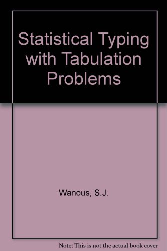 9780538208505: Statistical Typing with Tabluation Probl