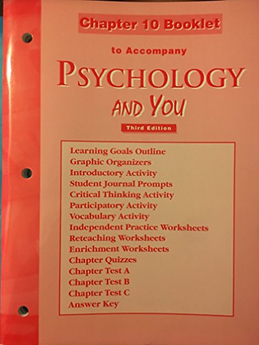 Stock image for Psychology and You (3rd Edition): Chapter 10 Booklet for sale by Allied Book Company Inc.