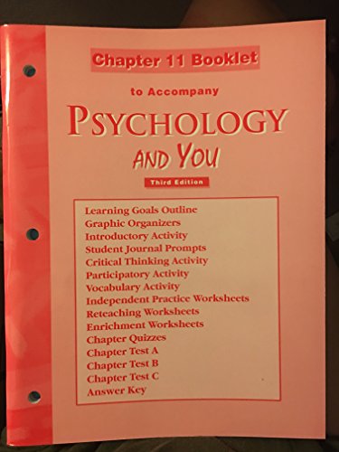 Stock image for Psychology and You (3rd Edition): Chapter 11 Booklet for sale by Allied Book Company Inc.