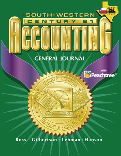 Imagen de archivo de Century 21 Accounting for Texas General Journal a la venta por HPB-Red