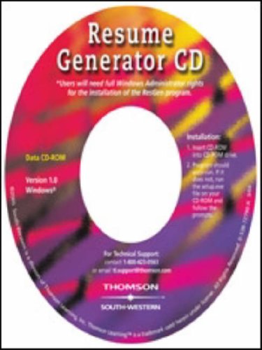 Imagen de archivo de Resume Generator CD-ROM a la venta por ThriftBooks-Dallas