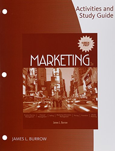 Stock image for Activities and Study Guide for Burrow's Marketing, 3rd for sale by Allied Book Company Inc.