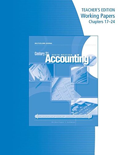 Stock image for South-Western Century 21 Accounting Multicolumn Journal, Chapters 17-24, Teacher's Edition ; 9780538447133 ; 0538447133 for sale by APlus Textbooks
