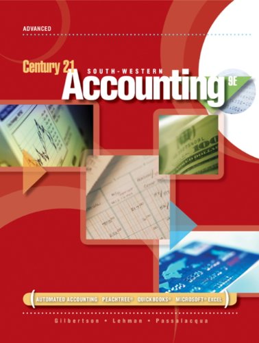 Beispielbild fr Working Papers, Chapters 1-10 for Gilbertson/Lehman/Passalacqua/Ross' Century 21 Accounting: Advanced, 9th zum Verkauf von Better World Books