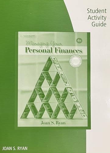 Beispielbild fr Student Activity Guide for Ryan's Managing Your Personal Finances, 6th zum Verkauf von BooksRun