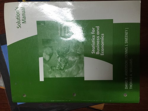 Stock image for Solutions Manual: Statistics for Business and Economics 11th Edition for sale by a2zbooks