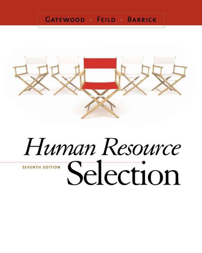 Beispielbild fr Human Resource Selection zum Verkauf von Red's Corner LLC