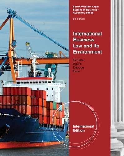 Beispielbild fr International Business Law and Its Environment. Richard Schaffer, Beverley Earle, Filiberto Agusti zum Verkauf von ThriftBooks-Dallas
