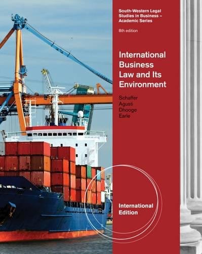 Stock image for International Business Law and Its Environment. Richard Schaffer, Beverley Earle, Filiberto Agusti for sale by medimops