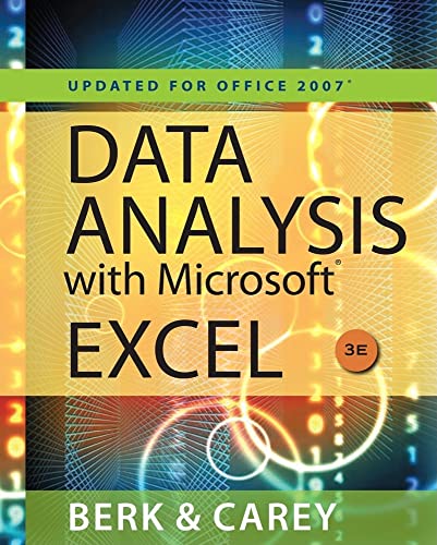 9780538494670: Data Analysis with Microsoft Excel: Updated for Office 2007 (with Web Site Printed Access Card)