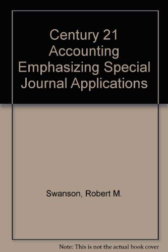 Beispielbild fr Century 21 Accounting Emphasizing Special Journal Applications zum Verkauf von BookHolders