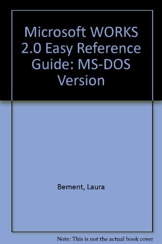 9780538624145: MS-DOS Version (Microsoft WORKS 2.0 Easy Reference Guide)