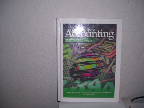 Imagen de archivo de Century 21 Accounting, Special Journalistic Approach, 1st Year Course a la venta por Better World Books: West