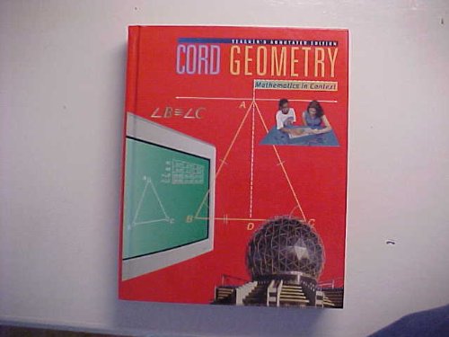 Cord Geometry Mathematics In Context Teacher's Annotated Edition ISBN 0538681284 (Cord Leading Change In Education) (9780538681285) by Wes Evans; Rhonda Jones