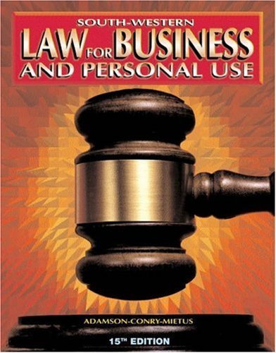 Imagen de archivo de Law for Business and Personal Use - Student Activities and Study Guide (Business Law) a la venta por Nationwide_Text