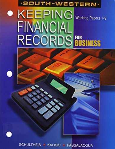 Imagen de archivo de Keeping Financial Records for Business - Working Papers: Chapters 1-9 a la venta por ThriftBooks-Atlanta