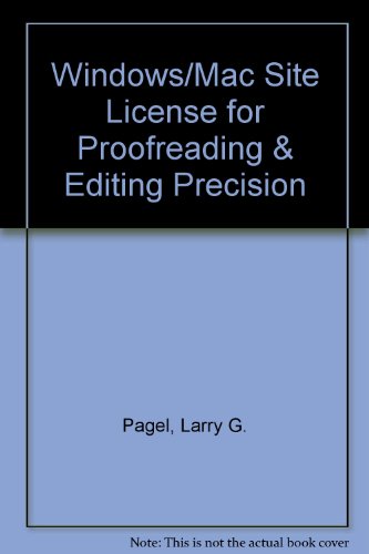 Windows/Mac Site License for Proofreading & Editing Precision (9780538692519) by Pagel, Larry G.; Jones, Ellis; Kane, David