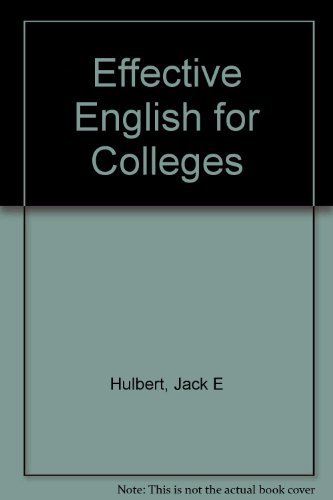 Imagen de archivo de Effective English for Colleges a la venta por HPB-Red