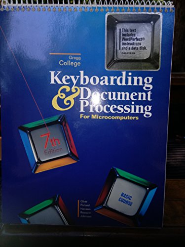 Imagen de archivo de College Keyboarding: Introductory Course With Wordperfect 5.1 a la venta por Green Street Books