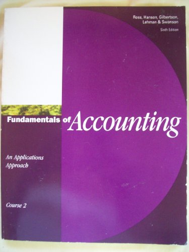 Stock image for Fundamentals of Accounting: An Applications Approach, Course 2 for sale by HPB-Red