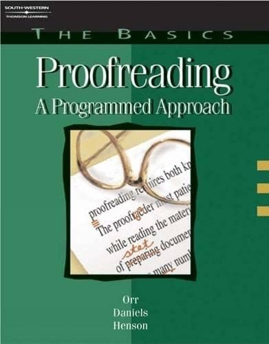 Imagen de archivo de The Basics: Proofreading: A Programmed Approach a la venta por SecondSale