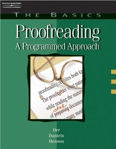 Imagen de archivo de The Basics: Proofreading: A Programmed Approach (Basics of Proofreading) a la venta por SecondSale
