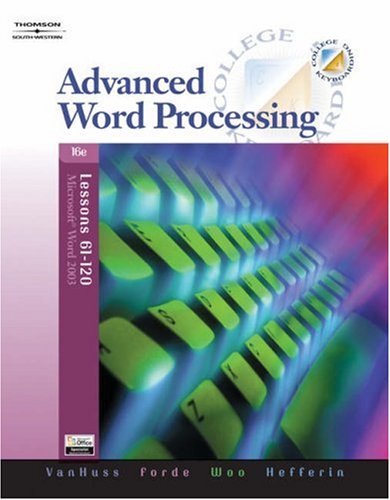 Beispielbild fr Advanced Word Processing, Lessons 61-120 (with Data CD-ROM) zum Verkauf von Wonder Book