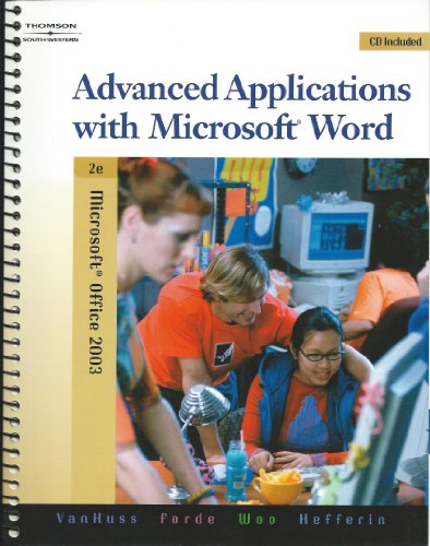 Beispielbild fr Advanced Applications with Microsoft Word zum Verkauf von Better World Books