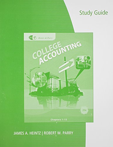 Imagen de archivo de STUDY GUIDE: College Accounting: Chapters 1-15: with Working Papers a la venta por HPB-Red