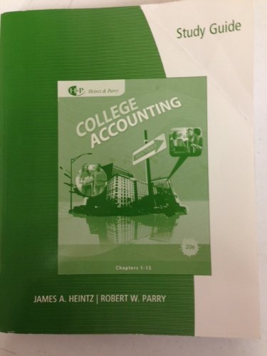 Beispielbild fr College Accounting - Student Guide/ Workpapers, 10-15 zum Verkauf von Better World Books