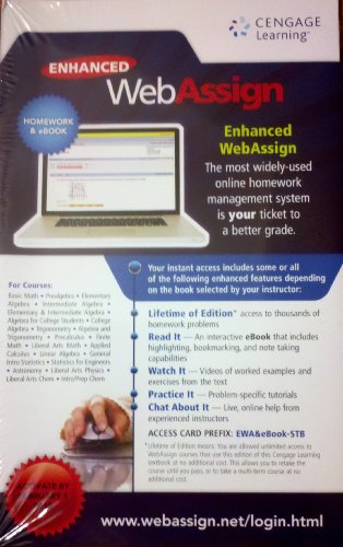9780538738101: Enhanced Webassign (Homework