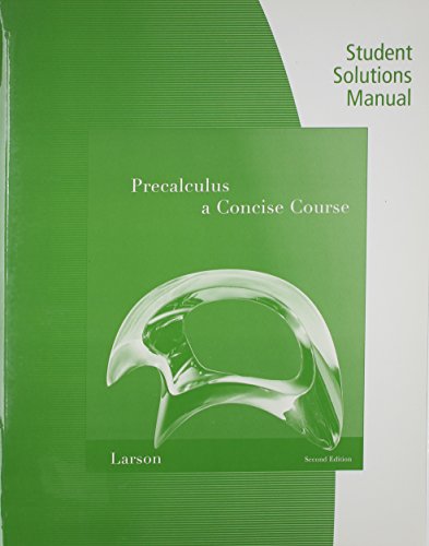 Stock image for Student Study and Solutions Manual for Larson/Hostetler's Precalculus: A Concise Course, 2nd for sale by PAPER CAVALIER UK