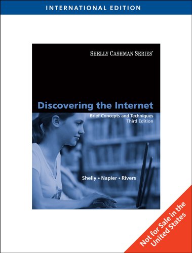 Stock image for Discovering The Internet: Brief Concepts And Techniques, International Edition, 3Rd Edition for sale by SMASS Sellers