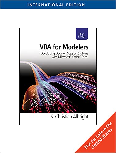 9780538746465: VBA for Modelers: Developing Decision Support Systems with Microsoft Office Excel, International Edition (with Premium Online Content Printed Access Card)