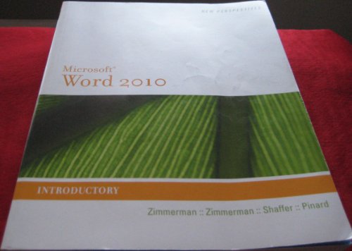 Beispielbild fr New Perspectives on Microsoft Word 2010: Introductory (New Perspectives Series: Individual Office Applications) zum Verkauf von SecondSale