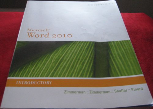 Imagen de archivo de Microsoft Word 2010 : Introductory a la venta por Better World Books