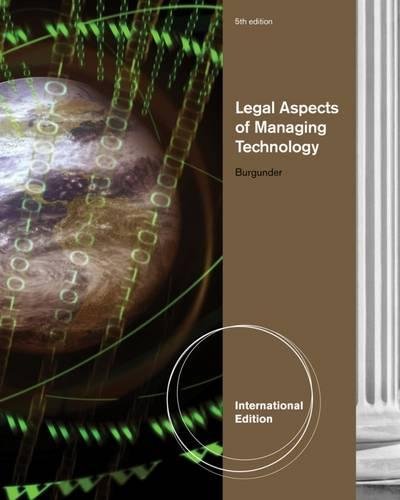 Stock image for Legal Aspects of Managing Technology, International Edition for sale by Mispah books