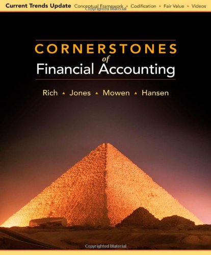 Stock image for Cornerstones of Financial Accounting, Current Trends Update (Available Titles Aplia) for sale by HPB-Red