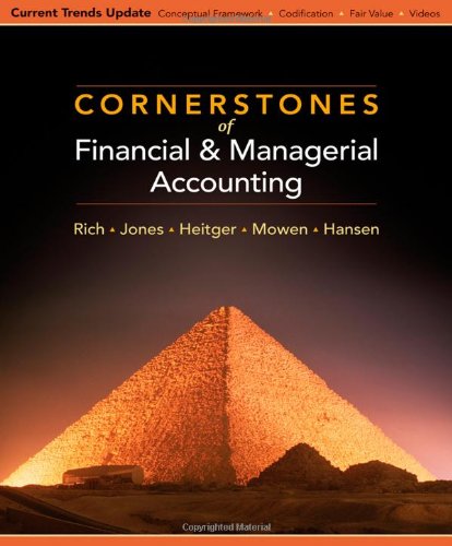 Imagen de archivo de Cornerstones of Financial and Managerial Accounting, Current Trends Update (Available Titles CengageNOW) a la venta por HPB-Red