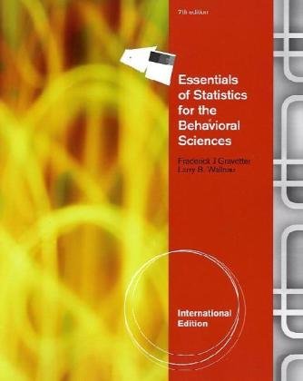 Beispielbild fr Essentials of Statistics for the Behavioral Science, International Edition zum Verkauf von Reuseabook