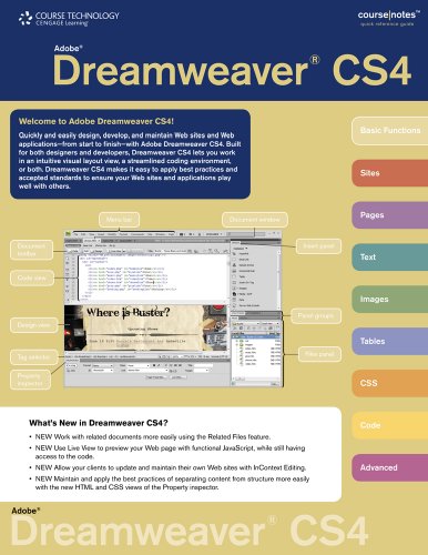 Adobe Dreamweaver CS4 CourseNotes (9780538786195) by Course Technology